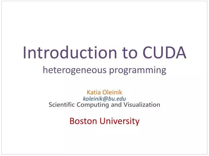 introduction to cuda heterogeneous programming