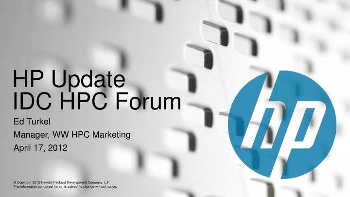 hp update idc hpc forum
