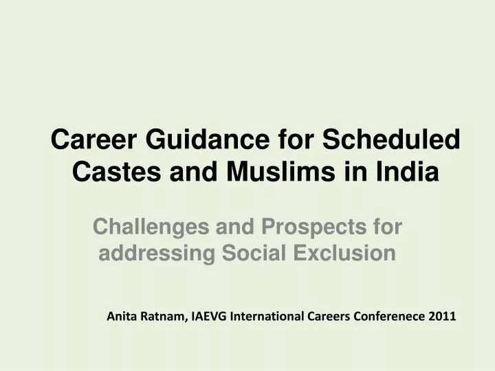career guidance for scheduled castes and muslims in india