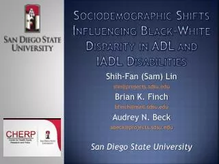 Sociodemographic Shifts Influencing Black-White Disparity in ADL and IADL Disabilities