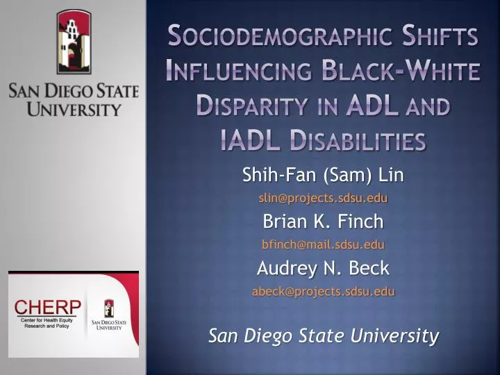 sociodemographic shifts influencing black white disparity in adl and iadl disabilities