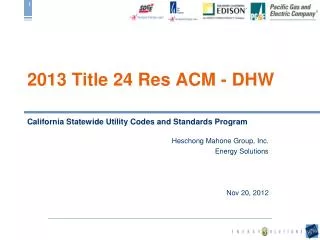 2013 Title 24 Res ACM - DHW