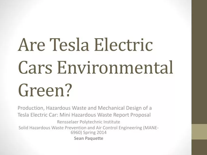 are tesla electric cars environmental green