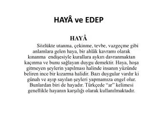 hay ve edep