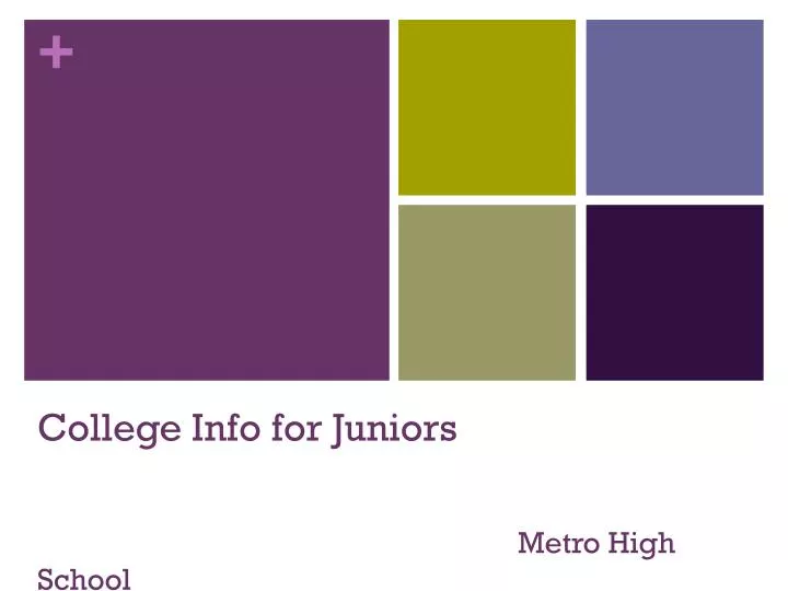colleg e info for juniors metro high school