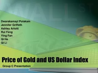 Price of Gold and US Dollar Index