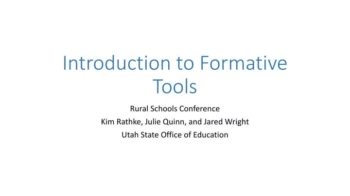 introduction to formative tools