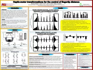 Haptic -motor transformations for the control of fingertip distance