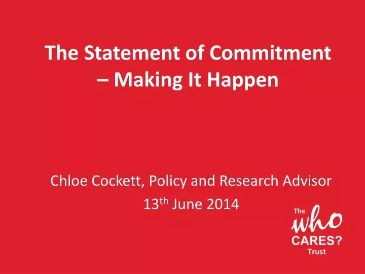 the statement of commitment making it happen