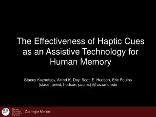 The Effectiveness of Haptic Cues as an Assistive Technology for Human Memory