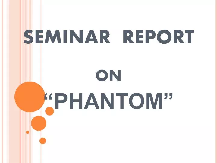 seminar presentation report