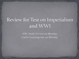 review for test on imperialism and wwi