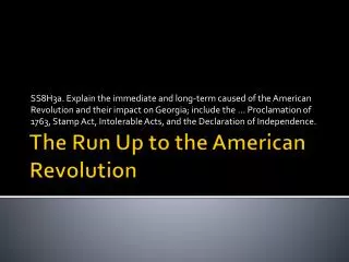 the run up to the american revolution