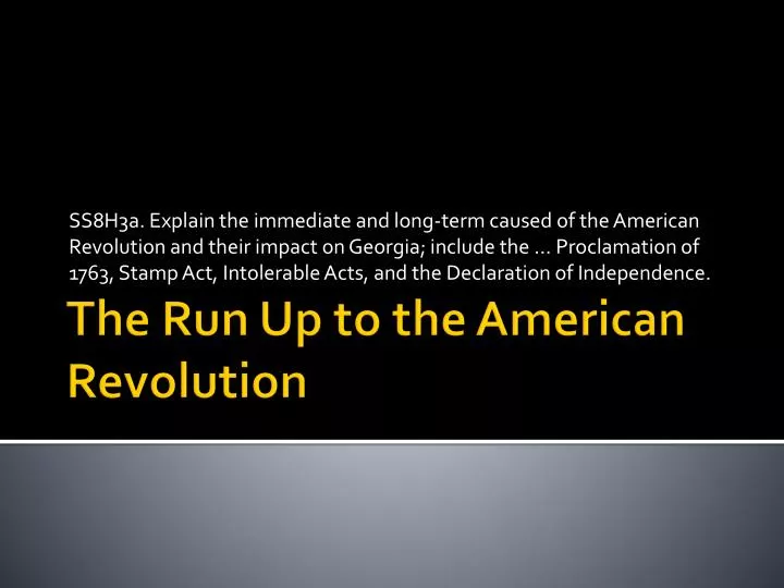 the run up to the american revolution
