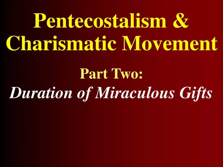 pentecostalism charismatic movement