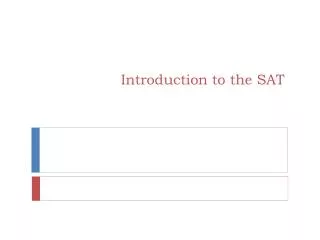 Introduction to the SAT