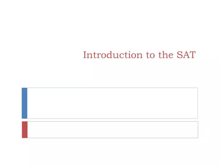 introduction to the sat