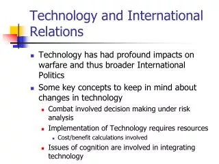 Technology and International Relations