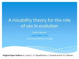 A mixability theory for the role of sex in evolution