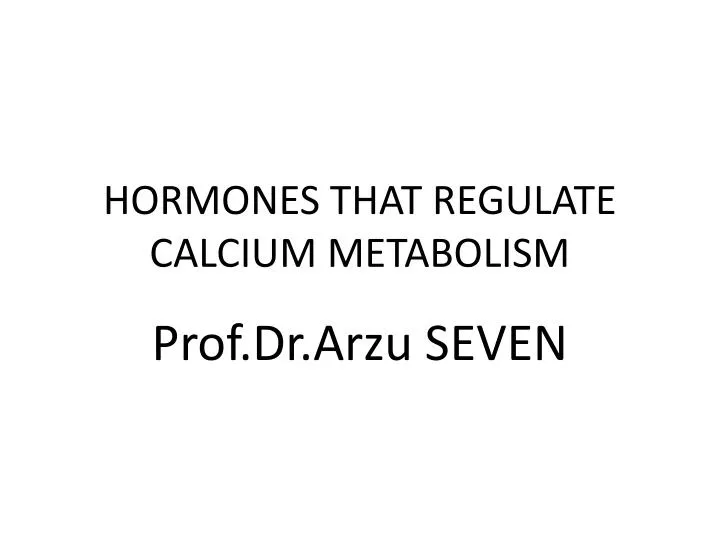 hormones that regulate calcium metabolism