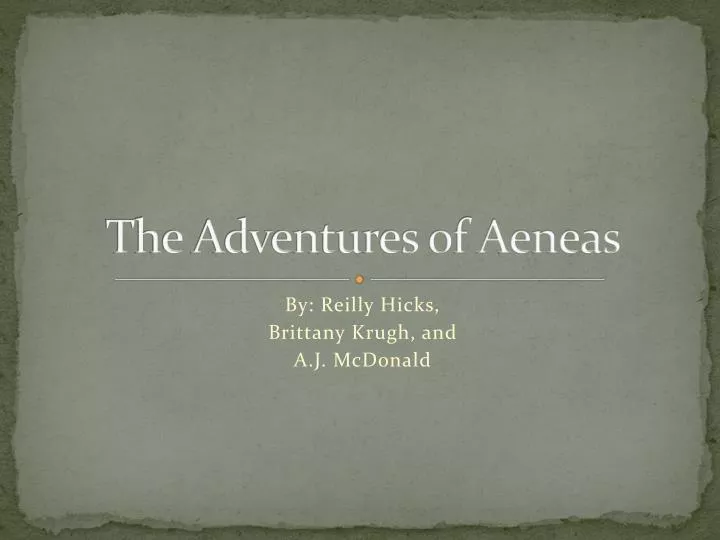 the adventures of aeneas