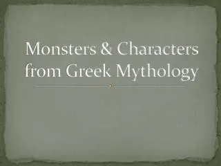 Monsters &amp; Characters from Greek Mythology