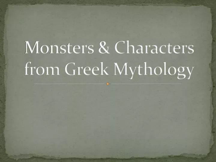 monsters characters from greek mythology
