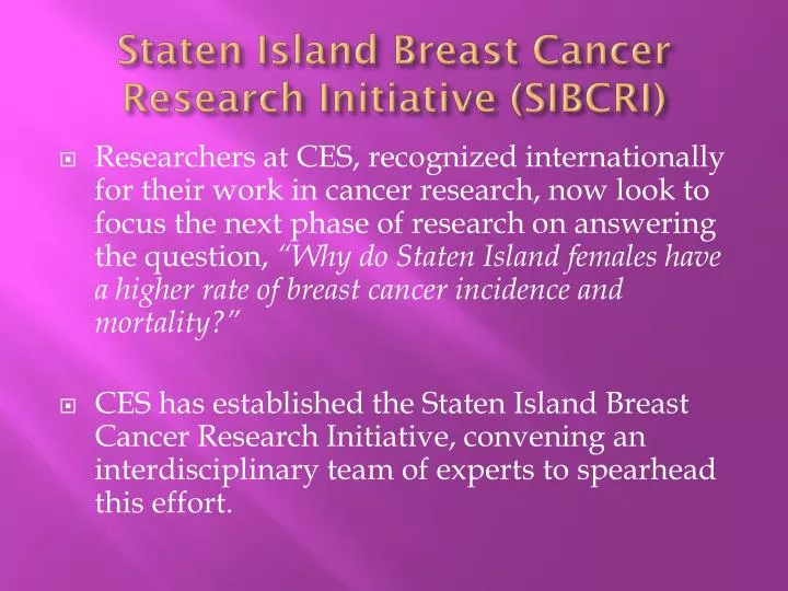staten island breast cancer research initiative sibcri