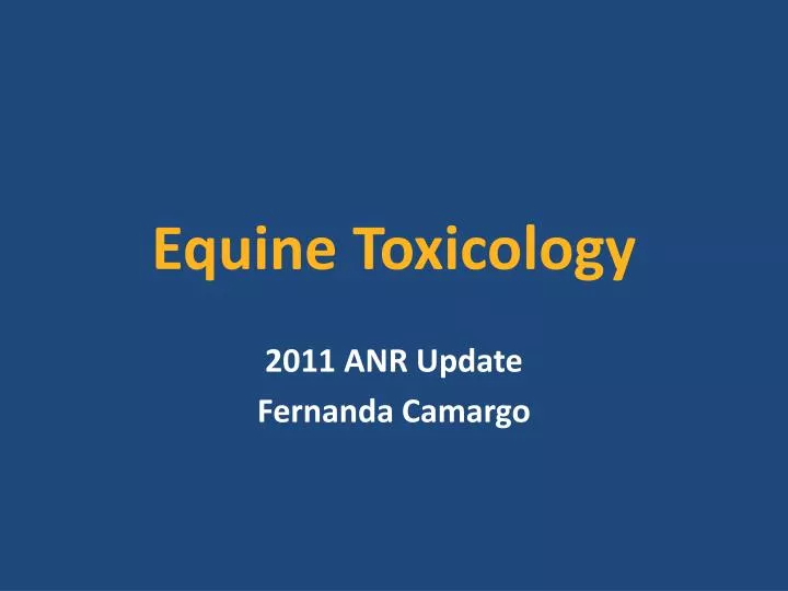 equine toxicology