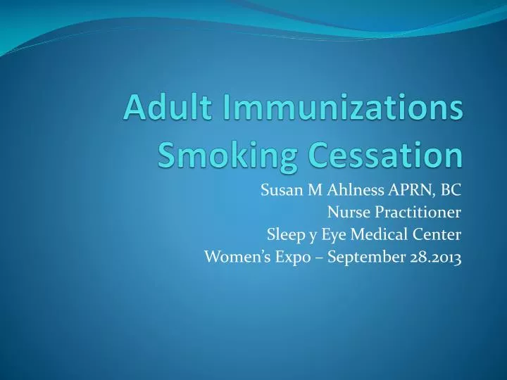 adult immunizations smoking cessation