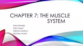 Chapter 7: The Muscle 						system