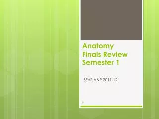 Anatomy Finals Review Semester 1