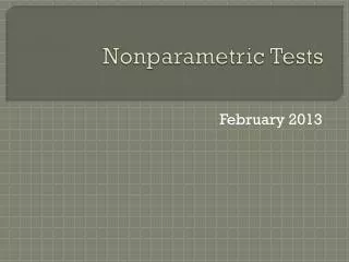 Nonparametric Tests