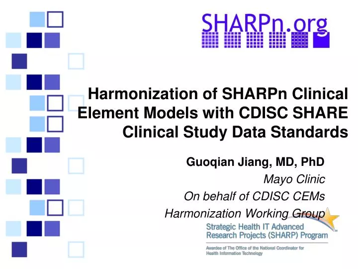 harmonization of sharpn clinical element models with cdisc share clinical study data standards