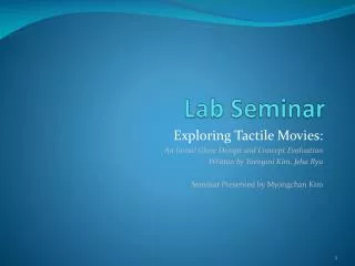 Lab Seminar