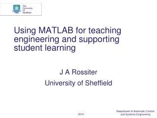 Using MATLAB for teaching engineering and supporting student learning
