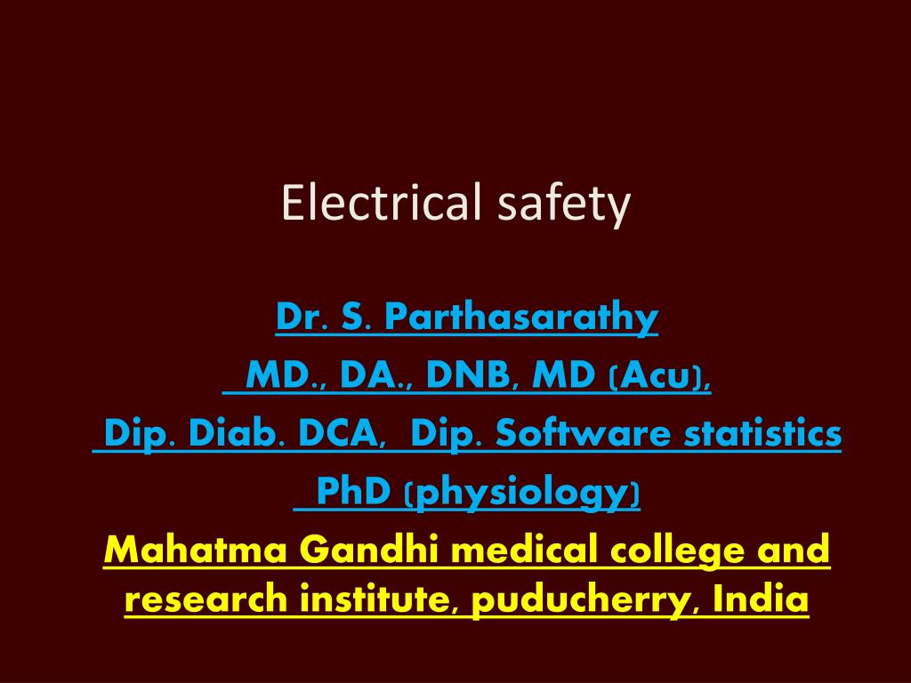 PPT - Electrical safety PowerPoint Presentation, free download - ID:2127747