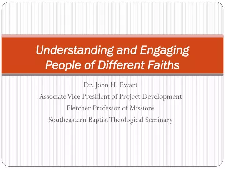 understanding and engaging people of different faiths