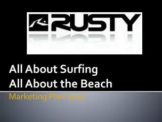 All About Surfing All About the Beach Marketing Plan 2010