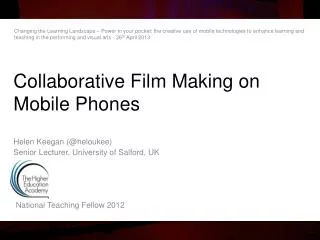 Collaborative Film Making on Mobile Phones