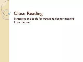 Close Reading