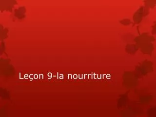 le on 9 la nourriture