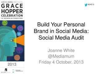 Build Your Personal Brand in Social Media: Social Media Audit