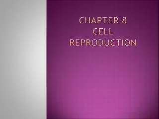 PPT - Chapter 8 Cell Reproduction PowerPoint Presentation, Free ...