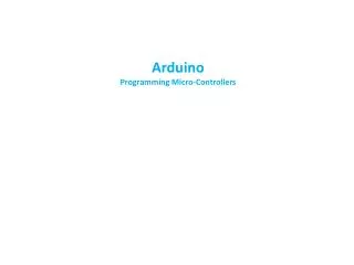 Arduino Programming Micro-Controllers