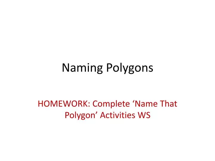 naming polygons