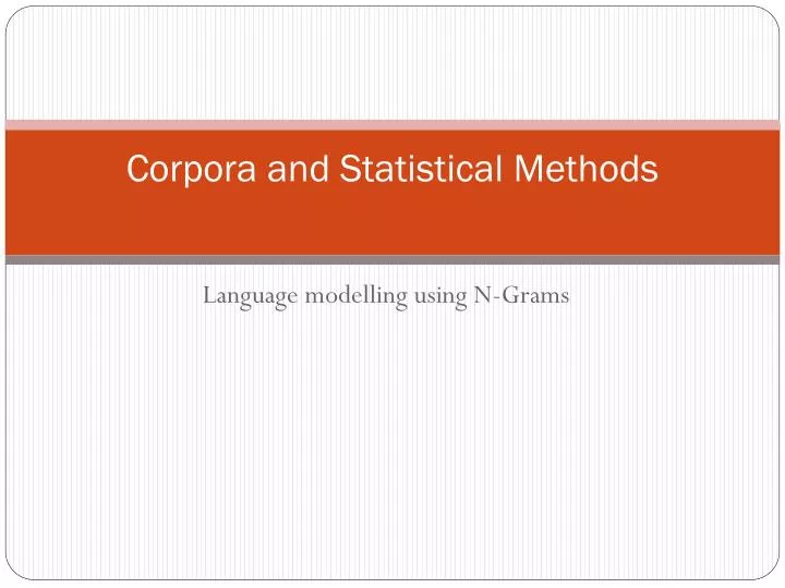 corpora and statistical methods