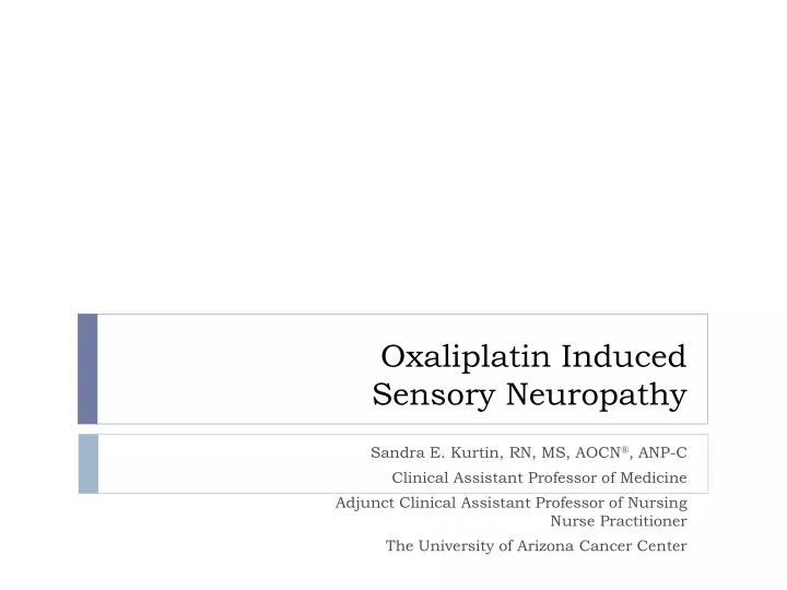oxaliplatin induced sensory neuropathy