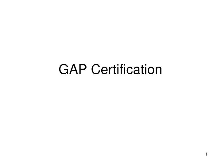 gap certification