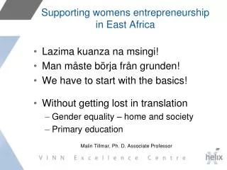 Supporting womens entrepreneurship in East Africa